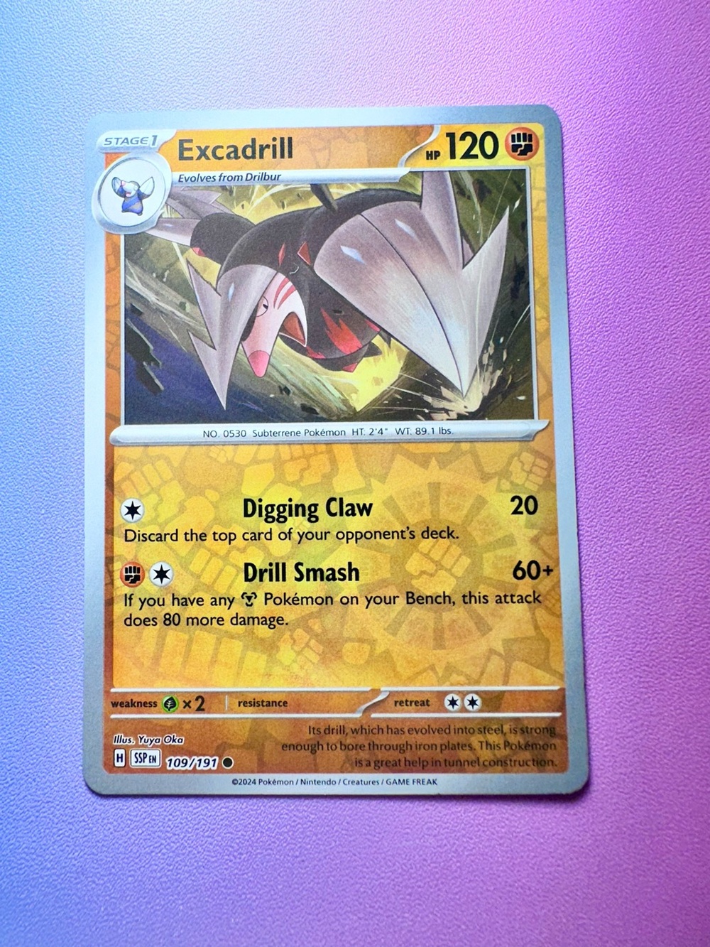 excadrill [reverse holo] - 109/191 (common) — pokemon: surging sparks